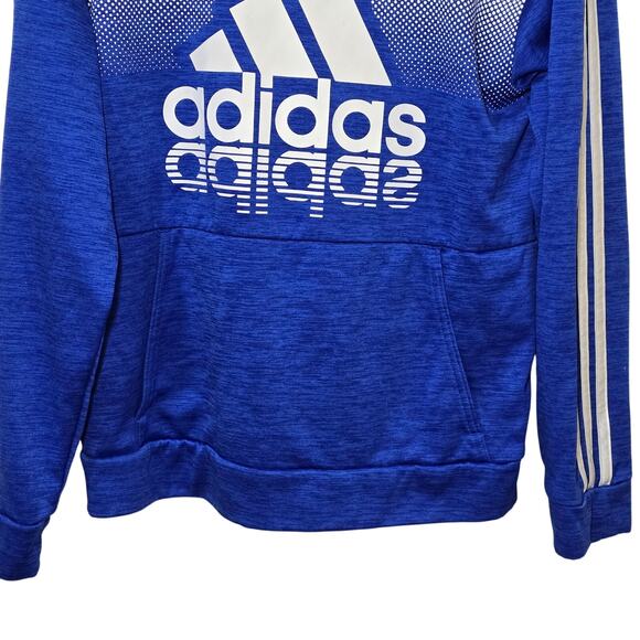 Adidas Unisex Youth Blue White  Pullover Hoodie Sweatshirt Large 14/16 - Picture 3 of 5